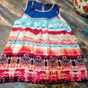 Hearts Moments Blue & Orange Sleeveless Shirt - Size 10/12